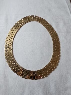 Gold Honeycomb Collar Necklace - Women Jewelry